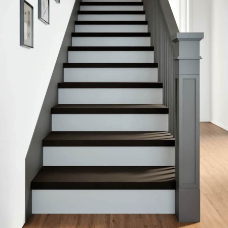Peldaños de escalera 12 uds madera maciza roble marrón oscuro