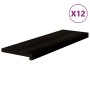 Peldaños de escalera 12 uds madera maciza roble marrón oscuro