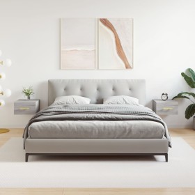 Mesitas de noche de pared 2 uds color gris Sonoma 35x35x20 cm de vidaXL, Taquillas y armarios de almacenamiento - Ref: Foro24...