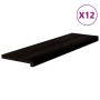 Peldaños de escalera 12 uds madera maciza roble marrón oscuro