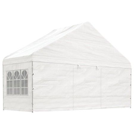 Cenador con techo polietileno blanco 5,88x2,23x3,75 m de vidaXL, Carpas y cenadores - Ref: Foro24-362633, Precio: 252,95 €, D...