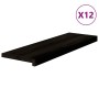Peldaños de escalera 12 uds madera maciza roble marrón oscuro
