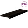 Peldaños de escalera 16 uds madera maciza roble marrón oscuro