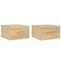 Wall bedside tables 2 pcs Sonoma oak color 35x35x20 cm by vidaXL, Lockers and storage cabinets - Ref: Foro24-829795, Price: 4...