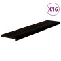 Peldaños de escalera 16 uds madera maciza roble marrón oscuro