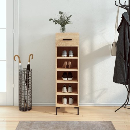 Zapatero madera de ingeniería roble Sonoma 30x35x105 cm de vidaXL, Armarios y almacenamiento - Ref: Foro24-829679, Precio: 72...