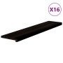 Peldaños de escalera 16 uds madera maciza roble marrón oscuro