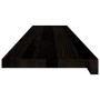 Peldaños de escalera 16 uds madera maciza roble marrón oscuro