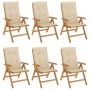 Reclining garden chairs and cushions 6 pcs solid teak wood by vidaXL, Garden chairs - Ref: Foro24-3196496, Price: 1,00 €, Dis...