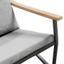 Juego de muebles de jardín con cojines 3 piezas acero negro