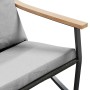 Juego de muebles de jardín con cojines 5 piezas acero negro