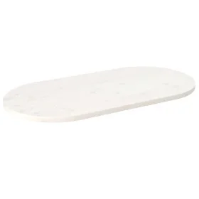Ovale Tischplatte aus massivem weißem Kiefernholz, 110 x 55 x 2,5 cm von vidaXL, Tischplatten - Ref: Foro24-824366, Preis: 78...