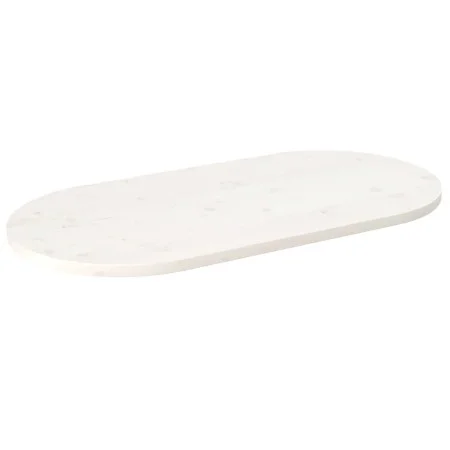 Ovale Tischplatte aus massivem weißem Kiefernholz, 110 x 55 x 2,5 cm von vidaXL, Tischplatten - Ref: Foro24-824366, Preis: 78...