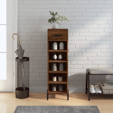 Brown oak engineered wood shoe rack 30x35x105 cm by vidaXL, Closets and storage - Ref: Foro24-829691, Price: 46,98 €, Discoun...