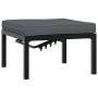 Set de sofás de jardín con cojines 4 piezas aluminio negro