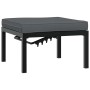 Set de sofás de jardín con cojines 3 piezas aluminio negro