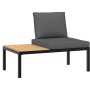 Set de sofás de jardín con cojines 3 piezas aluminio negro