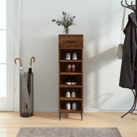 Brown oak engineered wood shoe rack 30x35x105 cm by vidaXL, Closets and storage - Ref: Foro24-829699, Price: 45,35 €, Discoun...