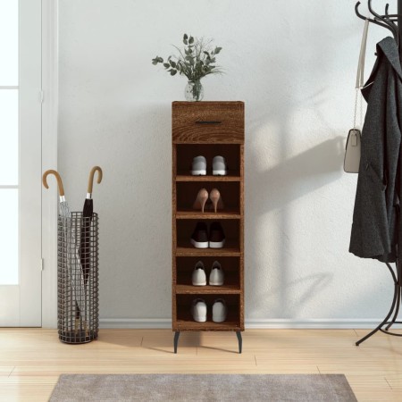 Zapatero madera de ingeniería roble marrón 30x35x105 cm de vidaXL, Armarios y almacenamiento - Ref: Foro24-829699, Precio: 45...