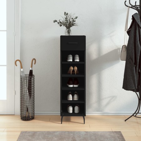 Schwarzes Schuhregal aus Holzwerkstoff, 30 x 35 x 105 cm von vidaXL, Schränke und Lagerung - Ref: Foro24-829693, Preis: 61,60...