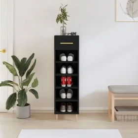 Black engineered wood shoe rack 30x35x105 cm by vidaXL, Closets and storage - Ref: Foro24-829661, Price: 43,26 €, Discount: %
