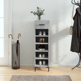 Concrete gray engineered wood shoe rack 30x35x105 cm by vidaXL, Closets and storage - Ref: Foro24-829680, Price: 70,82 €, Dis...