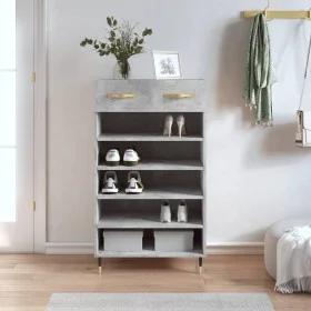 Concrete gray engineered wood shoe rack 60x35x105 cm by vidaXL, Closets and storage - Ref: Foro24-829592, Price: 53,55 €, Dis...