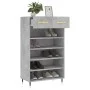 Concrete gray engineered wood shoe rack 60x35x105 cm by vidaXL, Closets and storage - Ref: Foro24-829592, Price: 53,55 €, Dis...
