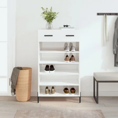 Sperrholz Schuhschrank glänzend weiß 60x35x105 cm von vidaXL, Schränke und Lagerung - Ref: Foro24-829622, Preis: 71,11 €, Rab...