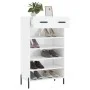 Sperrholz Schuhschrank glänzend weiß 60x35x105 cm von vidaXL, Schränke und Lagerung - Ref: Foro24-829622, Preis: 71,11 €, Rab...