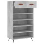 Betongraues Schuhregal aus Holzwerkstoff, 60 x 35 x 105 cm von vidaXL, Schränke und Lagerung - Ref: Foro24-829584, Preis: 56,...