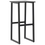 Juego de mesa alta y taburetes de jardín 9 piezas acero negro