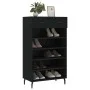 Zapatero madera de ingeniería negro 60x35x105 cm de vidaXL, Armarios y almacenamiento - Ref: Foro24-829629, Precio: 77,38 €, ...