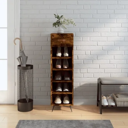 Smoked oak engineered wood shoe rack 30x35x105 cm by vidaXL, Closets and storage - Ref: Foro24-829649, Price: 45,34 €, Discou...