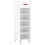 Mueble zapatero madera contrachapada blanco brillo 30x35x105 cm de vidaXL, Armarios y almacenamiento - Ref: Foro24-829646, Pr...