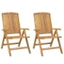 Liegestühle und Kissen 2 Stück massives Teakholz von vidaXL, Gartenstühle - Ref: Foro24-3196433, Preis: 333,16 €, Rabatt: %