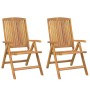 Reclining garden chairs and 2 solid teak wood cushions by vidaXL, Garden chairs - Ref: Foro24-3196433, Price: 351,23 €, Disco...