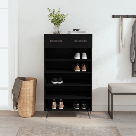 Black engineered wood shoe rack 60x35x105 cm by vidaXL, Closets and storage - Ref: Foro24-829605, Price: 73,70 €, Discount: %