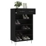 Black engineered wood shoe rack 60x35x105 cm by vidaXL, Closets and storage - Ref: Foro24-829605, Price: 72,82 €, Discount: %
