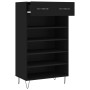 Black engineered wood shoe rack 60x35x105 cm by vidaXL, Closets and storage - Ref: Foro24-829605, Price: 73,70 €, Discount: %
