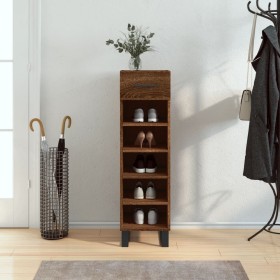 Brown oak engineered wood shoe rack 30x35x105 cm by vidaXL, Closets and storage - Ref: Foro24-829707, Price: 48,97 €, Discoun...