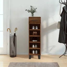 Brown oak engineered wood shoe rack 30x35x105 cm by vidaXL, Closets and storage - Ref: Foro24-829707, Price: 48,50 €, Discoun...