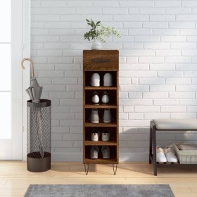 Brown oak engineered wood shoe rack 30x35x105 cm by vidaXL, Closets and storage - Ref: Foro24-829675, Price: 55,84 €, Discoun...