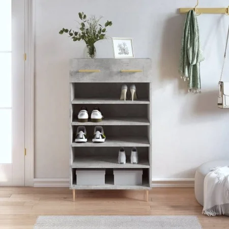 Concrete gray engineered wood shoe rack 60x35x105 cm by vidaXL, Closets and storage - Ref: Foro24-829600, Price: 56,87 €, Dis...
