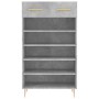 Betongraues Schuhregal aus Holzwerkstoff, 60 x 35 x 105 cm von vidaXL, Schränke und Lagerung - Ref: Foro24-829600, Preis: 56,...