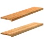 Peldaños de escalera 2 uds madera maciza roble marrón claro
