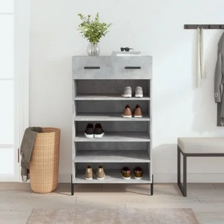 Concrete gray engineered wood shoe rack 60x35x105 cm by vidaXL, Closets and storage - Ref: Foro24-829624, Price: 58,58 €, Dis...