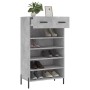 Betongraues Schuhregal aus Holzwerkstoff, 60 x 35 x 105 cm von vidaXL, Schränke und Lagerung - Ref: Foro24-829624, Preis: 59,...