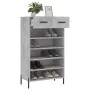 Concrete gray engineered wood shoe rack 60x35x105 cm by vidaXL, Closets and storage - Ref: Foro24-829624, Price: 58,58 €, Dis...