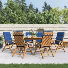 Reclining garden chairs and 6 solid teak wood cushions by vidaXL, Garden chairs - Ref: Foro24-3196503, Price: 1,00 €, Discoun...